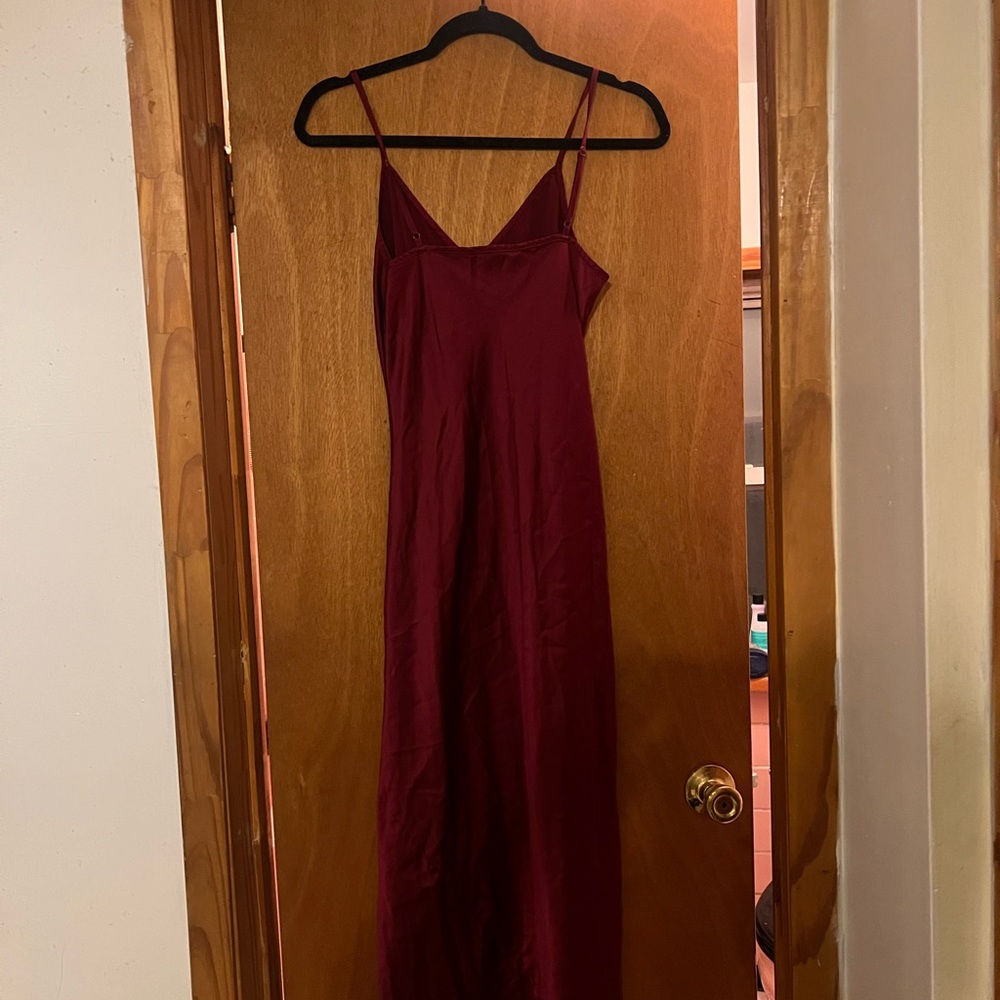 Quince Burgundy Silk Slip Dress - Picture 7 of 10